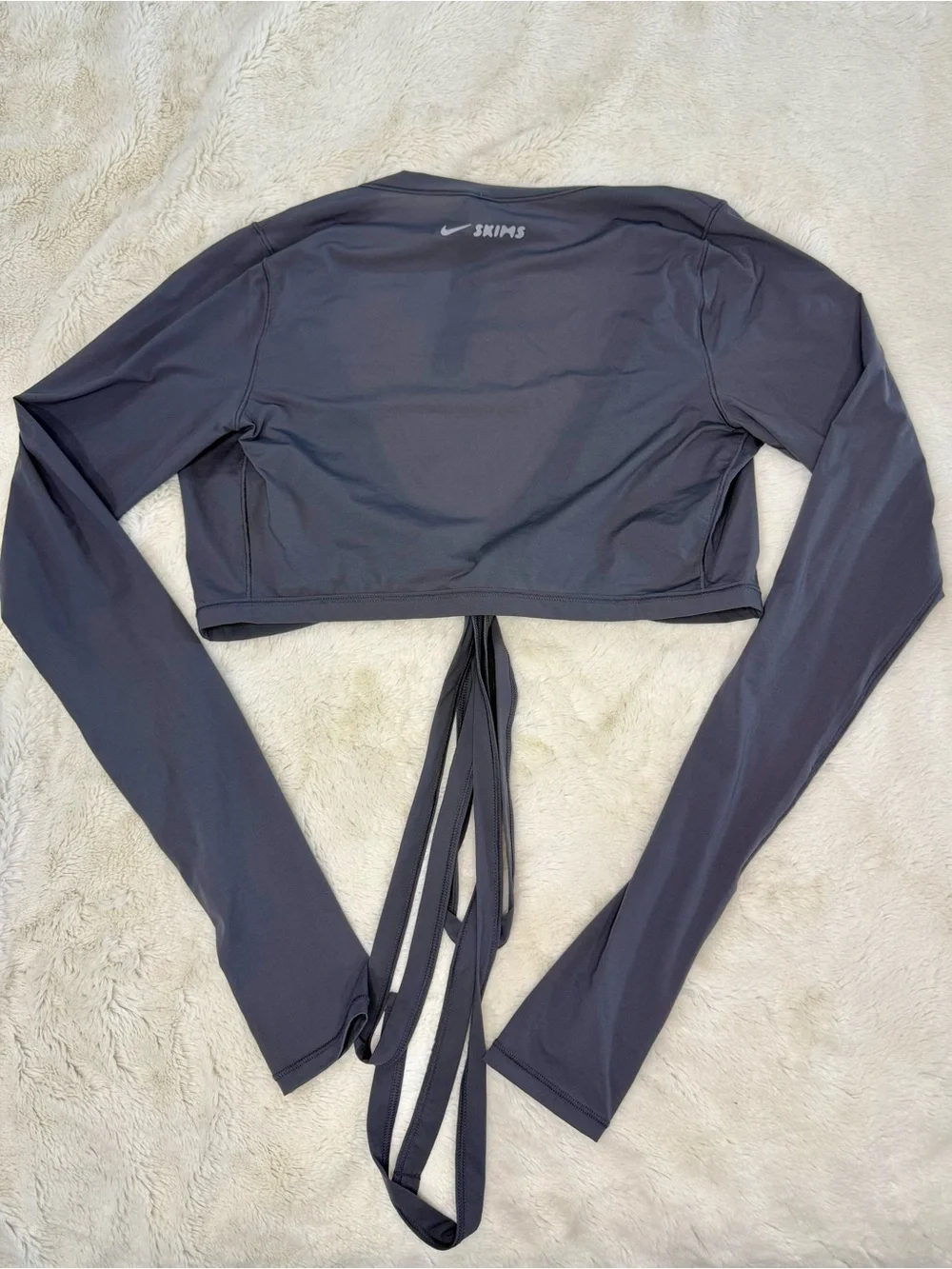 NikeSKIMS Weightless Layers Wrap Top XS Lead NWT Limited Edition